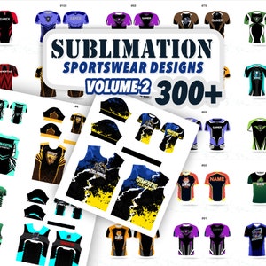 Mega Sublimation Jersey designs bundle, Sports apparel Sublimation designs bundle V 2 300+ Jersey designs, Vector files, Instant Download