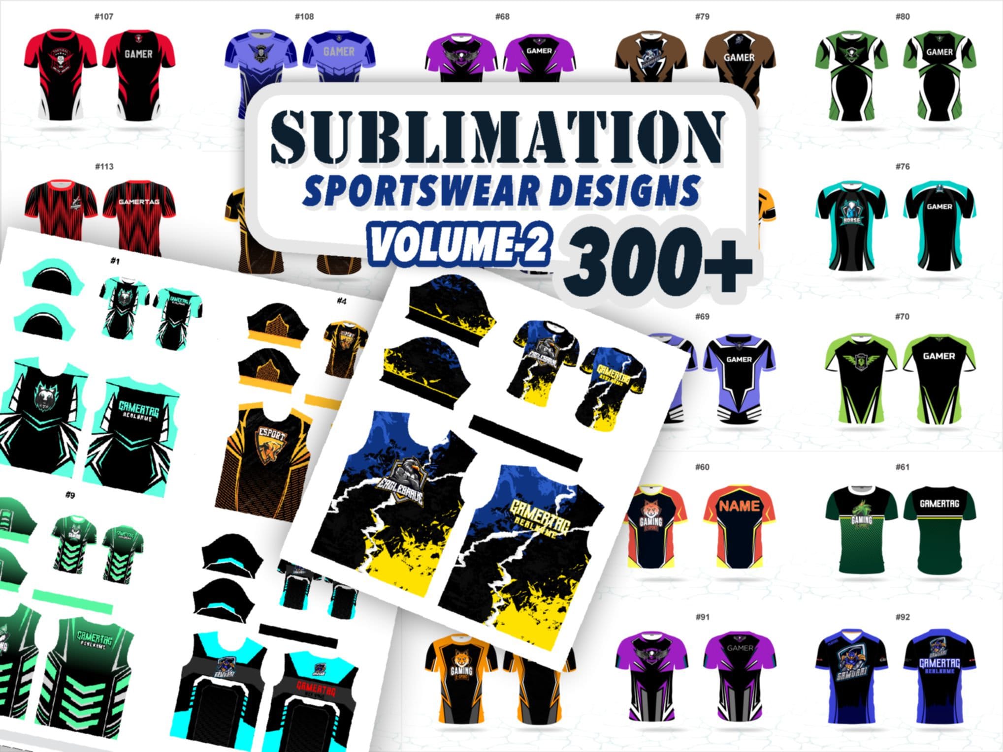 Mega Sublimation Jersey designs bundle, Sports apparel Sublimation designs bundle V 2 300+ Jersey designs, Vector files, Instant Download