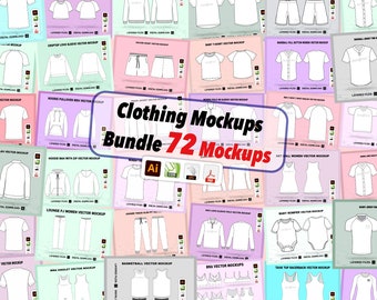 Streetwear Mockup Templates for Design, Mega bundle clothing mockup layered Vector Mockups for Techpack cad, files Instant Download