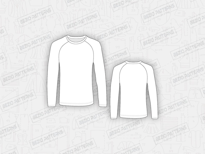 Long Raglan Sleeve Men Sewing Pdf Pattern, PDF Sewing Pattern,digital ...