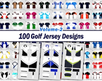 Golf Sublimation Jersey Design Bundle Valume-2  | Vector Files | 100 Golf Jersey Designs | Instant Digital Download