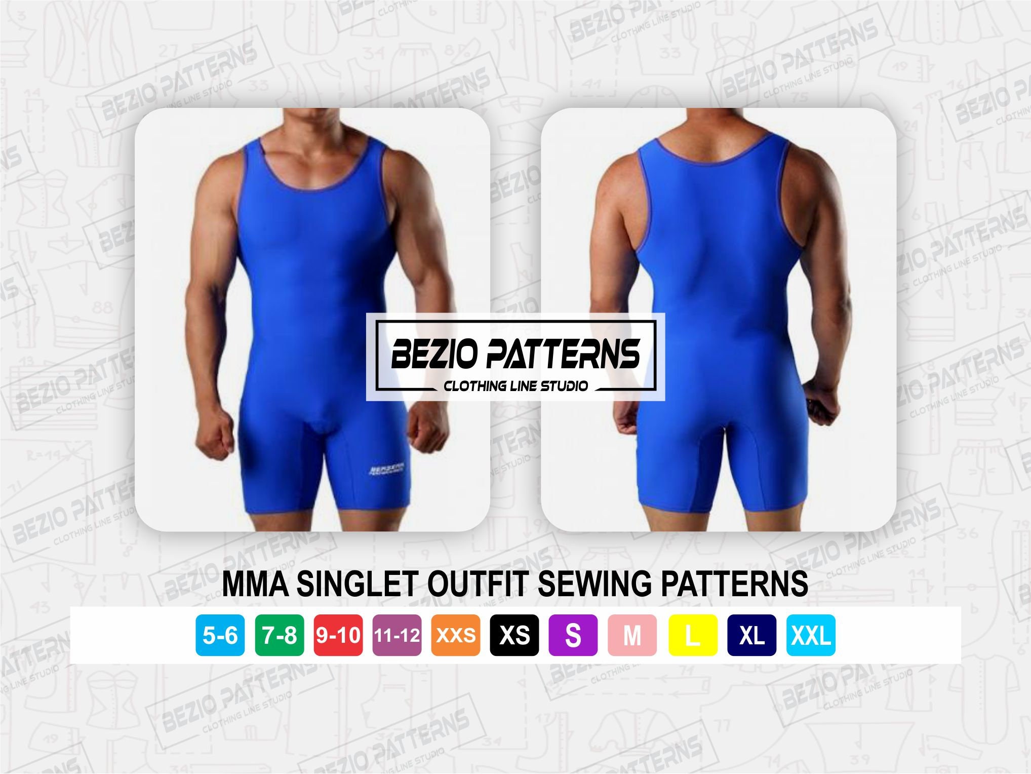 Men Wrestling Singlet Sew Pattern Templates pdf Sewing Pattern digital Pattern wrestling Singlet Pattern sizes XS to 3xl instant Download Etsy