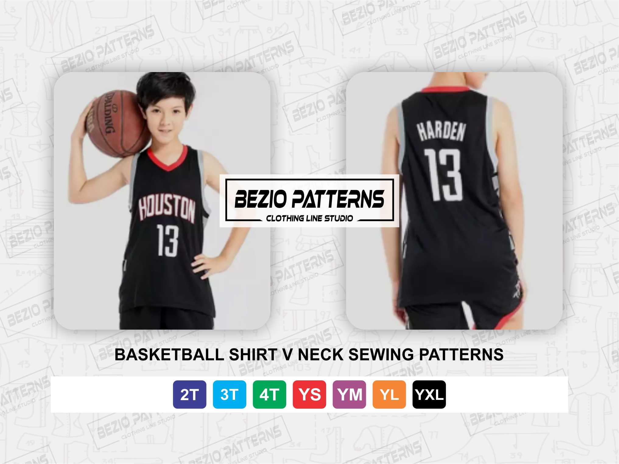 Basketball Jersey Youth V Neck Sewing PDF Patternpdf Digital 