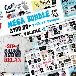 SVG Mega Bundle with 100+ topic's bundle designs | T Shirt 100+ bundles 2200+ Designs, Cricut bundle, sublimation bundle, instant download