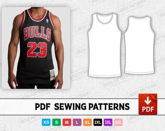 Basketball jersey round neck Sewing PDF Pattern,PDF Digital Sewing Pattern,Basketball jersey,Sizes XS to 4XL,Instant Download