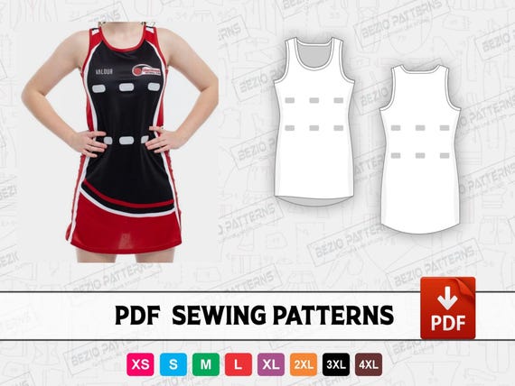 netball dress design template Netball Uniform Colouring Sheet