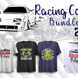 Racing Car Bundle design | 21 Design Bundle Sublimation Cricut, SVG, PDF, PNG Cricut print file, Racing Car svg bundle, Instant download