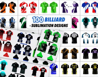 Billiard Jersey Sublimation Design Bundle | Billiard Jersey Designs | Vector Files | 100 Jersey Designs | Instant Digital Download