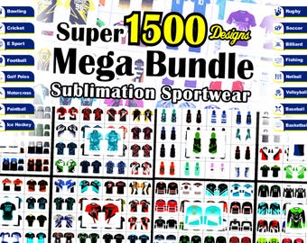 Super Mega Sublimation Jersey designs bundle, Sports apparel Sublimation designs bundle | 1500 Jersey designs, Vector files Instant Download