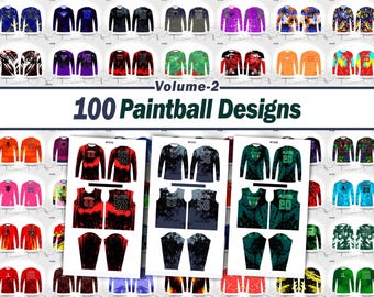 Paintball Sublimation Jersey Design Bundle Valume-2  | Vector Files | 100 Paintball Jersey Designs | Instant Digital Download