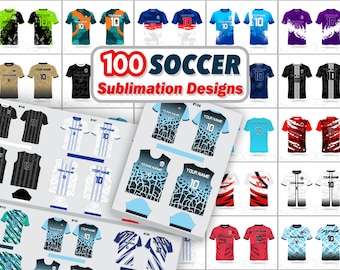 Soccer Football Jersey Sublimation Design Bundle | Soccer Jersey Designs | Vector Files | 100 Jersey Designs | Instant Digital Download