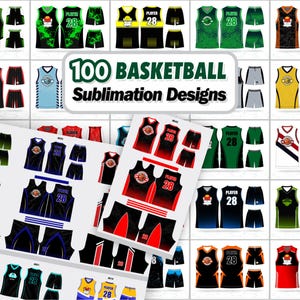 Basketball Jersey Sublimation Design Bundle | Basketball Jersey Designs | Vector Files | 100 Jersey Designs | Instant Digital Download