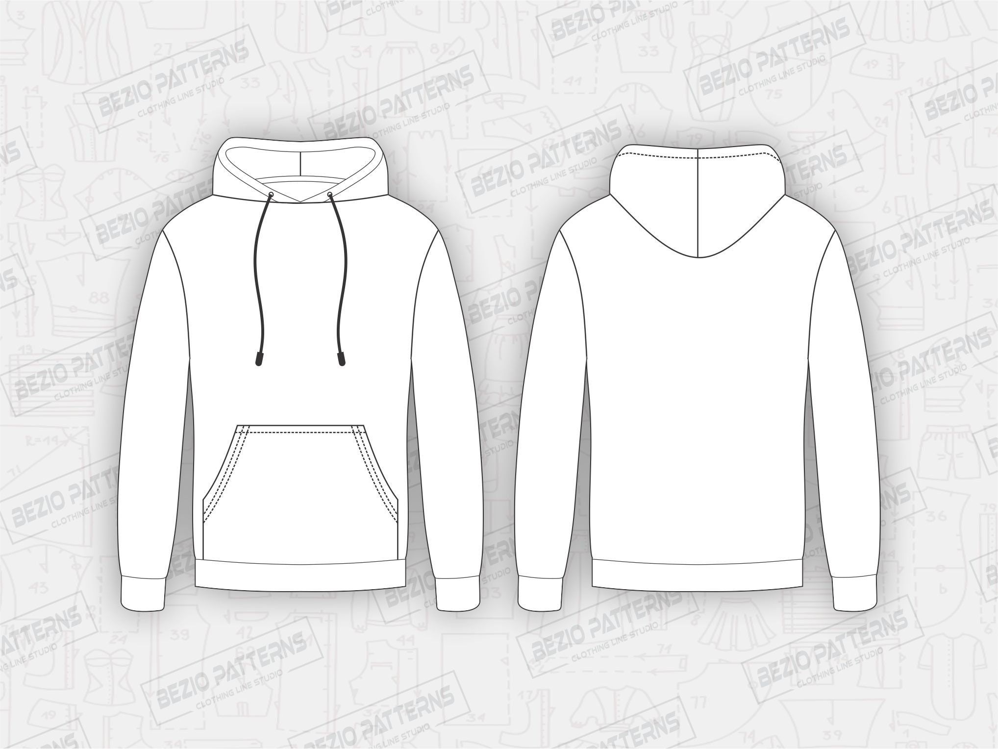 Pullover Hoodie Men Sewing Patterns Men Hoodie PDF Sewing Etsy