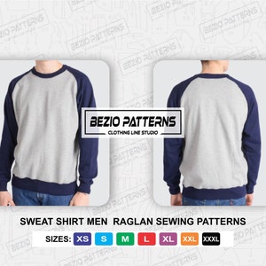 Sweatshirt Men Raglan Sleeve Sewing Pdf Pattern,pdf Sewing Digital ...