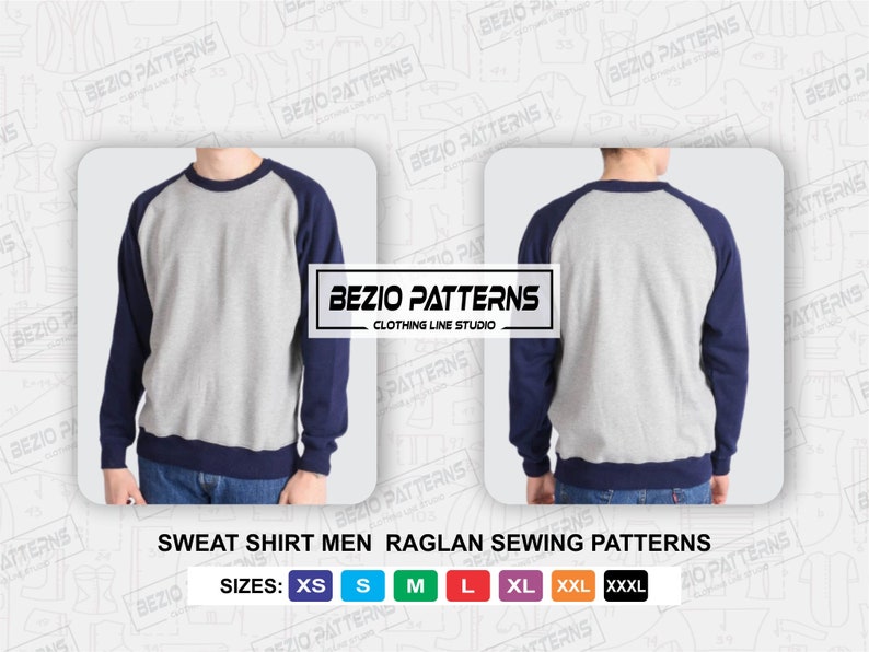 Sweatshirt Men Raglan Sleeve Sewing Pdf Patternpdf Sewing - Etsy