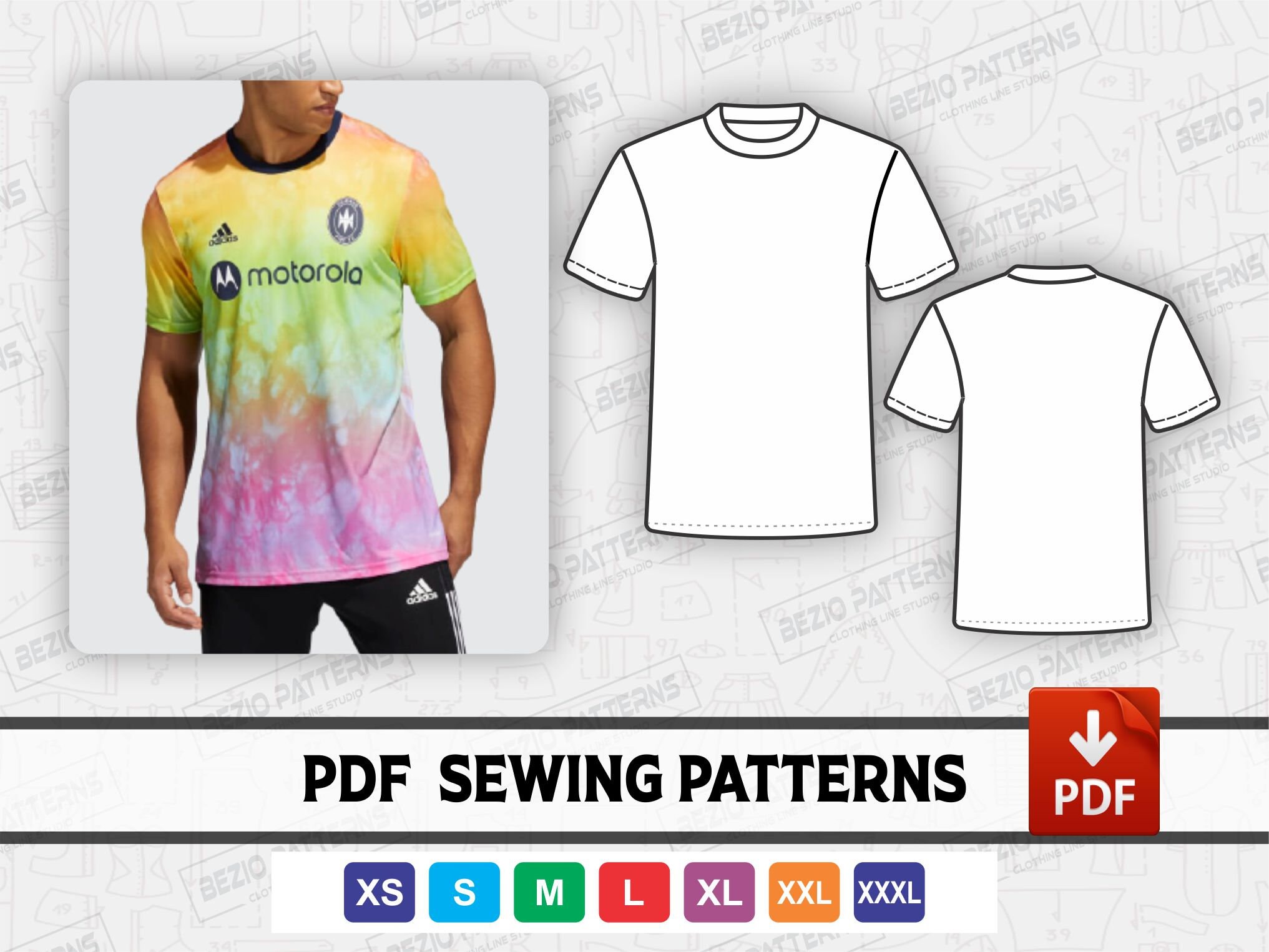 Soccer football jersey men Sewing PDf Pattern/templatesPDF Etsy