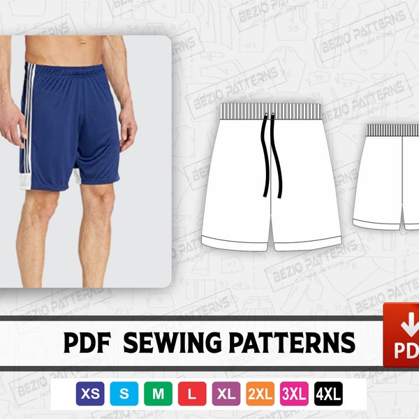 Soccer Football shorts Men Sewing PDf Pattern/templates,PDF Sewing Pattern,Digital pattern,men soccer short,Sizes XS to 3XL,Instant Download
