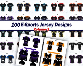 Esports  Sublimation Jersey Design Bundle Valume-2 | Esport Jersey Designs | Vector Files | 100 Jersey Designs | Instant Digital Download