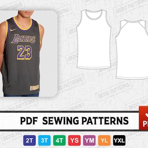 Basketball Jersey Youth raglan round neck Sewing PDF Pattern,PDF Digital Sewing Pattern,Basketball jersey,Sizes 2T to YXL, Instant Download