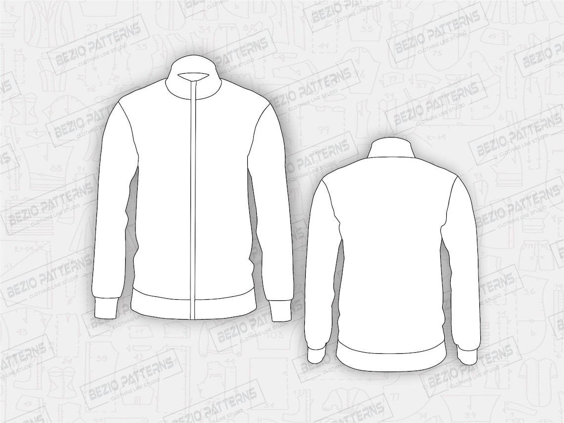 Zip up Track Jacket Men Sewing Pdf Pattern/templatespdf Etsy