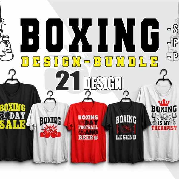 Boxing Bundle design | 20 Design Bundle Sublimation, Silhouette | SVG, PDF, PNG Cricut print file | Boxing tshirt bundle, instant download