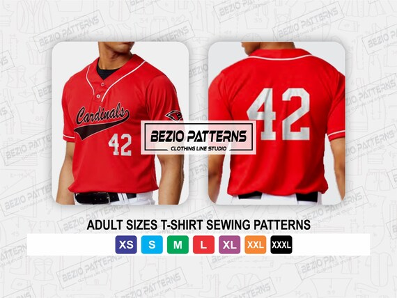 Baseball Jersey Two Button Men Sewing Pdf Patternpdf Sewing -  Finland