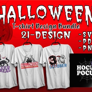 Conception de lot d&#39;Halloween | 21 Design Bundle Sublimation Cricut, SVG, PDF, fichier d&#39;impression PNG Cricut, lot de svg Halloween, téléchargement immédiat