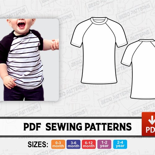 Raglan Tshirt Sewing Pattern for Boys Etsy