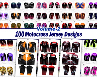 Motocross Sublimation Jersey Design Bundle Valume-2 | Vector Files | 100 Racing Jersey Designs | Instant Digital Download