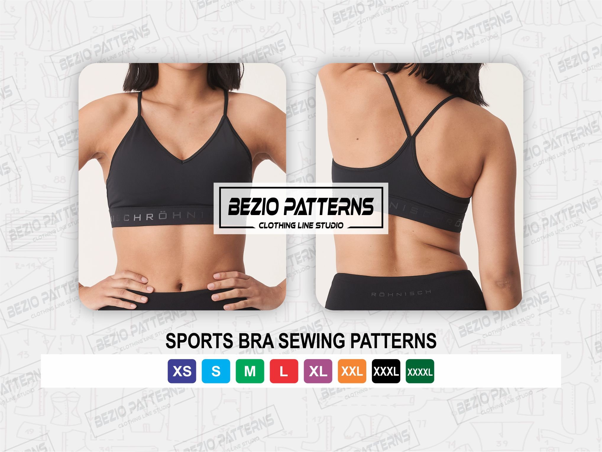 X. Back Bra Pattern Bra Crossback Sewing Pattern / Templates, PDF Sewing Pattern, Digital ...