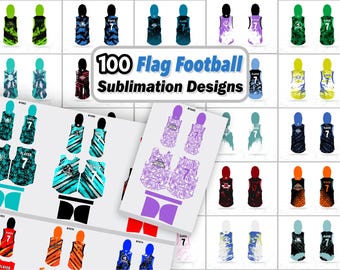 Flag Football Jersey Sublimation Design Bundle | Flag Football Jersey Designs | Vector Files | 100 Jersey Designs | Instant Digital Download