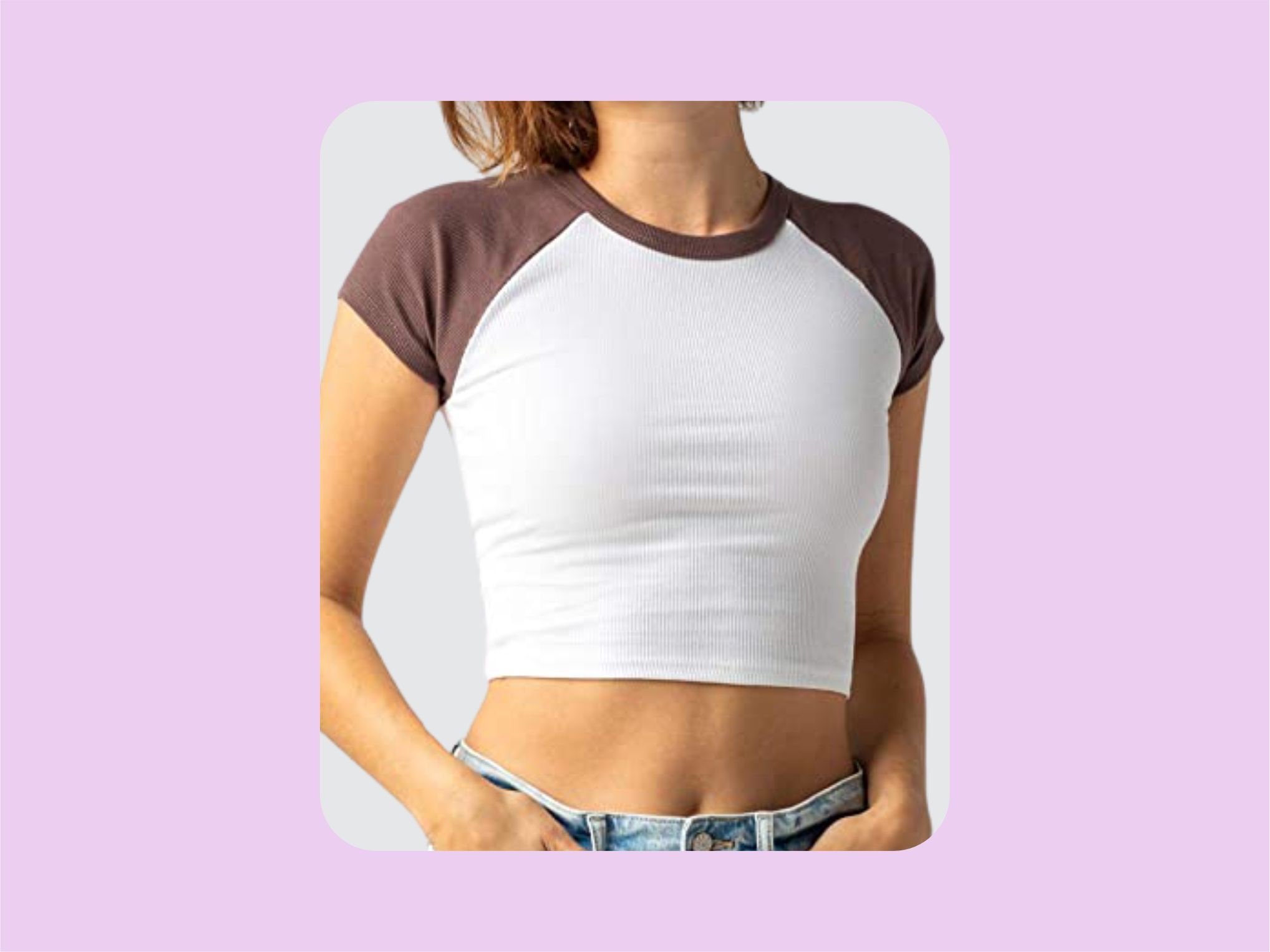 Croptop Raglan Mockup Template for Design, Layered Illustrator Vector ...