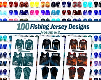 Fishing Sublimation Jersey and Short Design Bundle Valume-2  | Vector Files | 100 Jersey Designs | Instant Digital Download