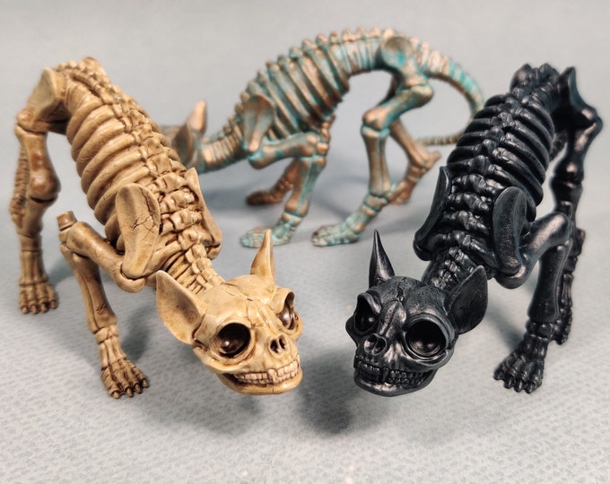 Customizable Cat Skeleton Replica - Choose Color and Size