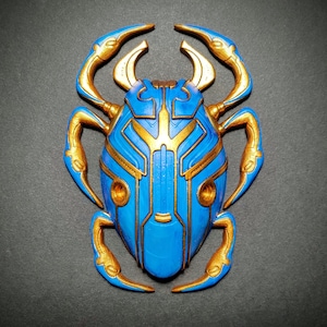 Blue Beetle Sacred Scarab Replica - 3D-Printed in Resin, Multiple Versions - Handmade and Hand-painted gift