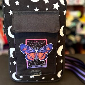 Borsa a tracolla con carte dei Tarocchi della Morte