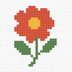 Semplice schema floreale a punto croce