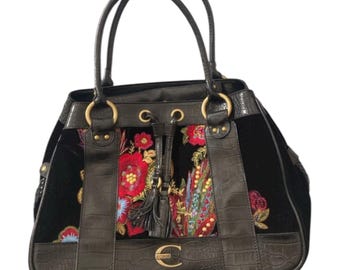 Bolsa média bordada Cavalli