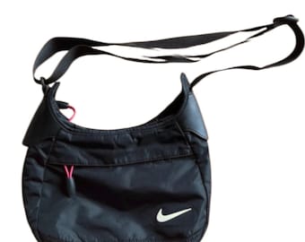 Black Nylon NIKE Crossbody Shoulder Sling Bag Purse - Vintage 00s