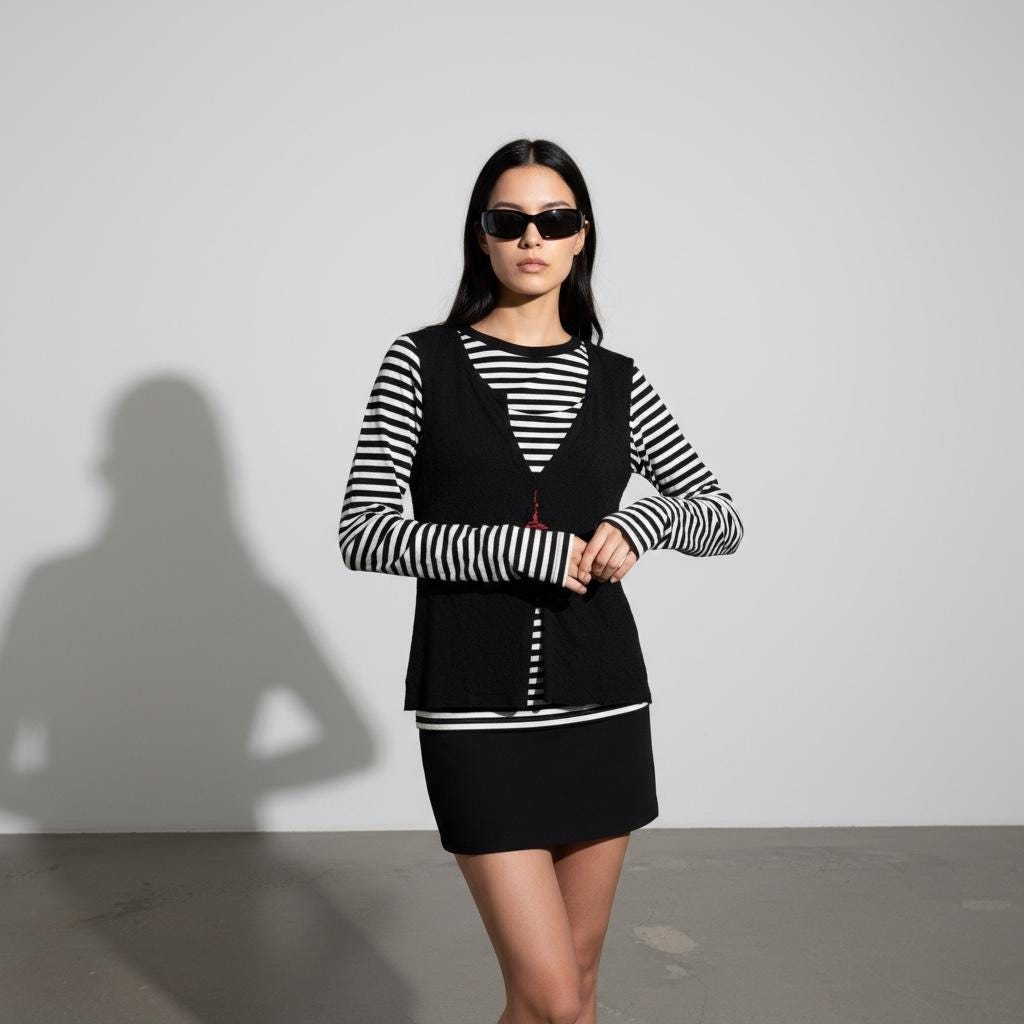 The Cop Copine Striped Top Cut Out Back - Etsy