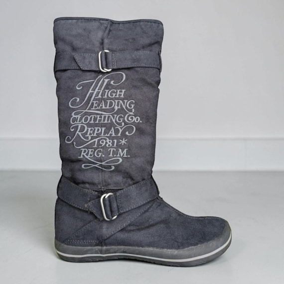 The Replay High Knee Inner Fur Flat Boots