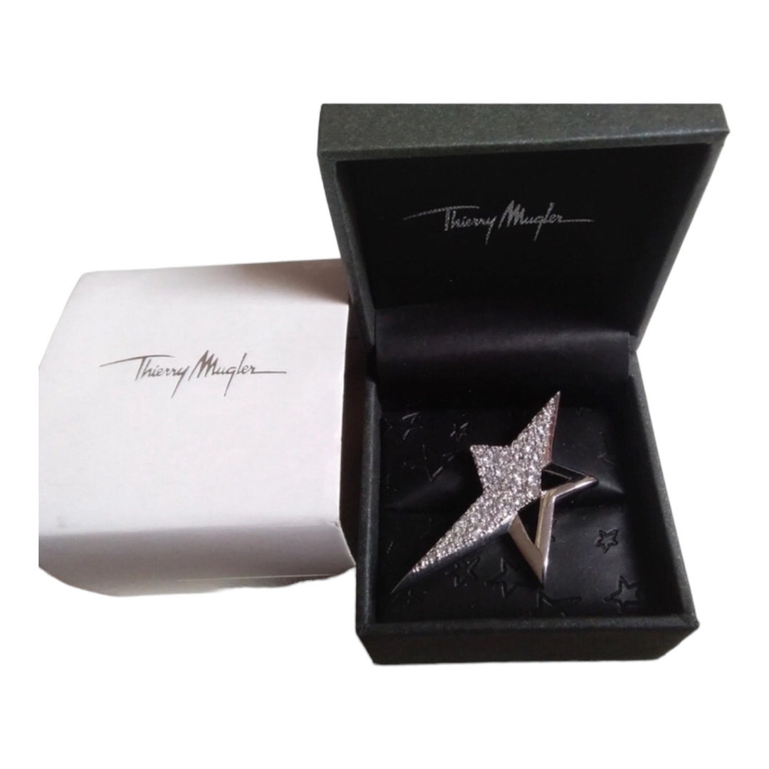 Broche Pendentif Thierry Mugler étoile Bleue Aigue-marine Et Cristal - Neuf Sans Emballage