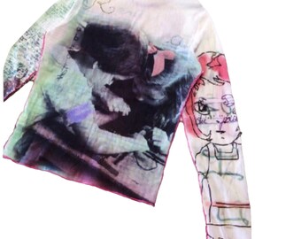 The Cop Copine Kids Drawing Mesh Top - Etsy