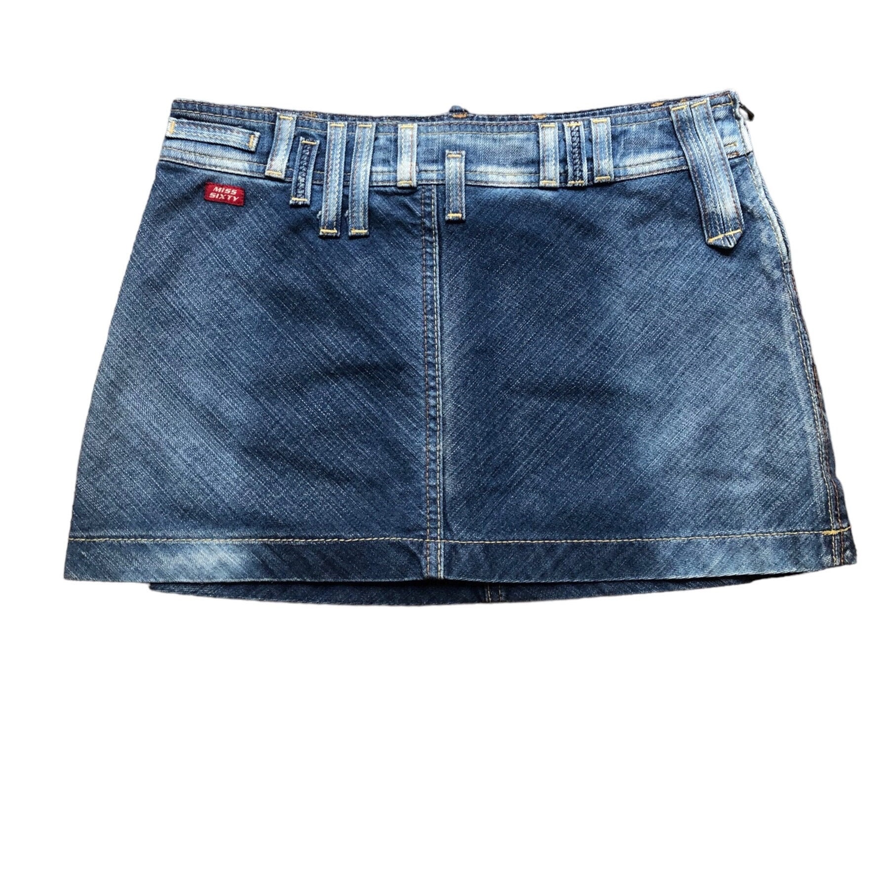 Miss sixty high waisted top corset detail denim skirt