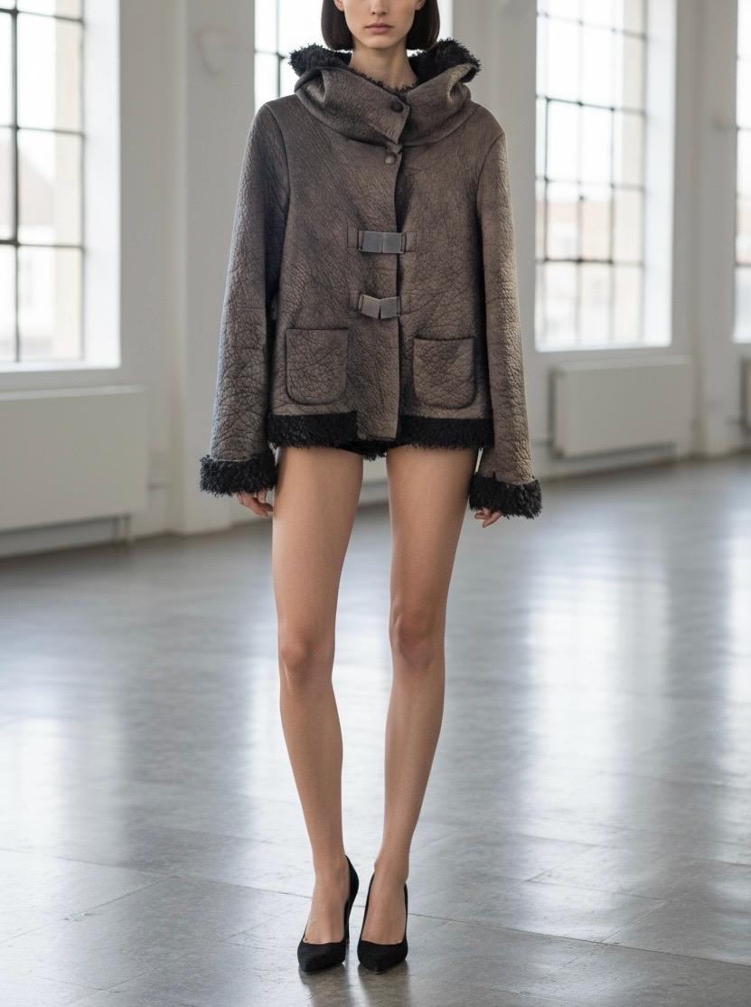 The Cop Copine Leather & Furry Jacket - Etsy