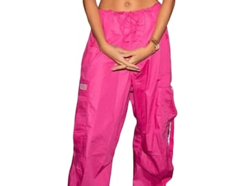 国内で当店のみ PINKSPINK - shiny parachute cargo pants Amazon.com: Women's Cargo Pants Pink Parachute Trousers High