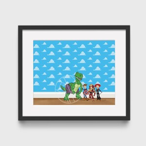 Toy Story and Avengers Digital Art - Assembled in Andy&#39;s Room