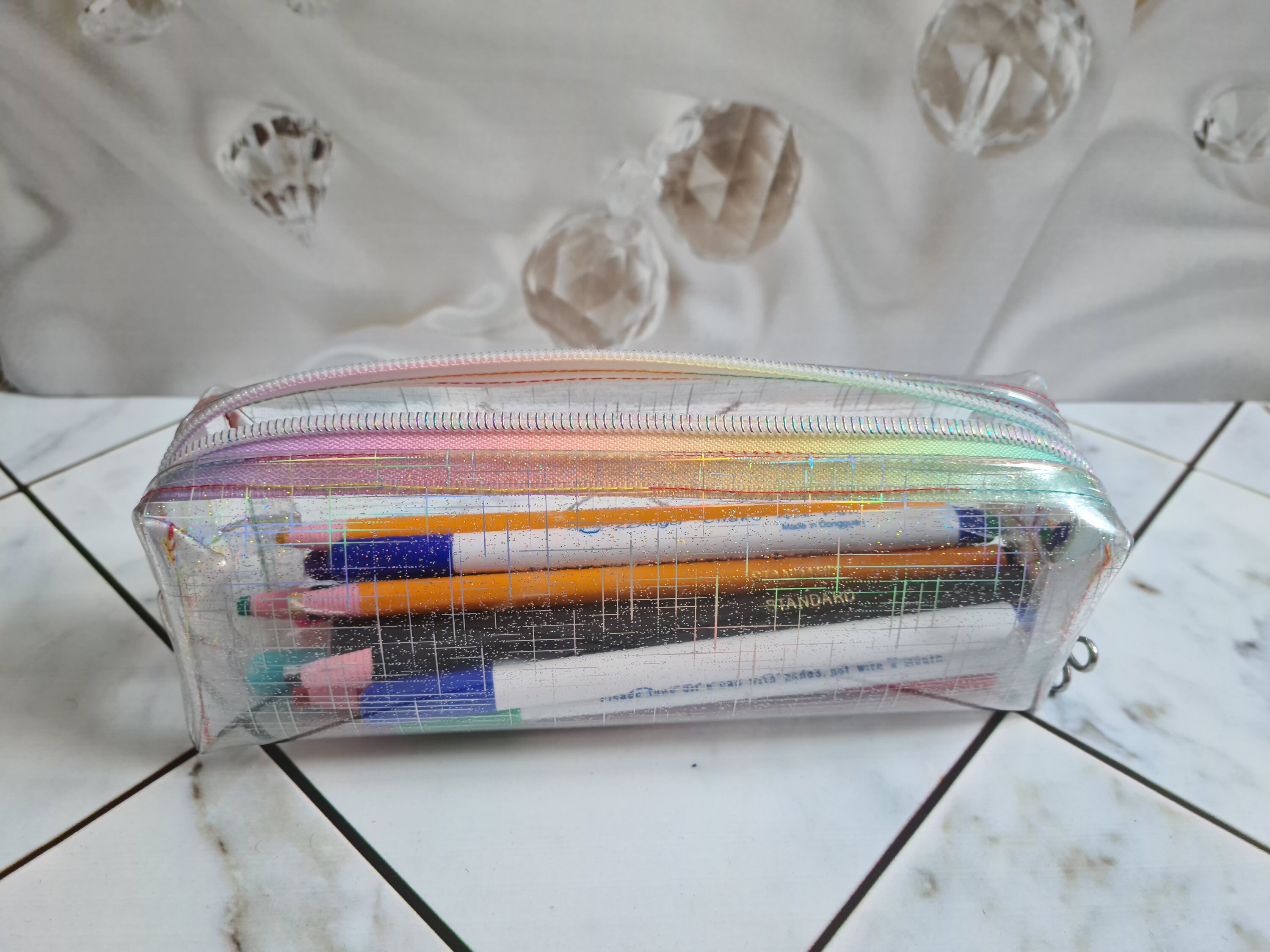 Clear Glitter Pencil Case Clear Fruit Pencil Case Clear Etsy