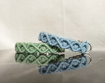 RITA Mini Makramee Hundehalsband aus gewachster Baumwolle