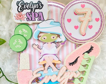 3D Spa pamper cake topper- pamper party- girl cake topper- fashion cake topper personalised cake topper